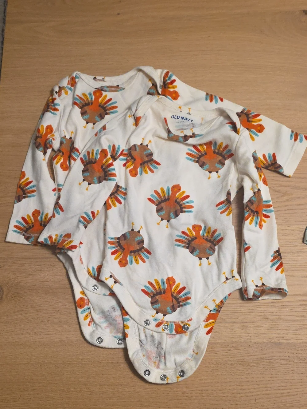 Old Navy Thanksgiving And Christmas Long Sleeved Onesies For twins